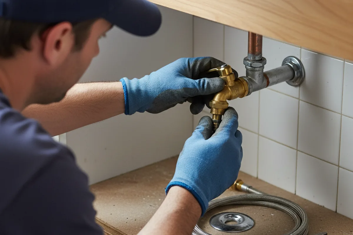 Shutoff valve and fitting work during Burst Pipe Repair in Kenwood